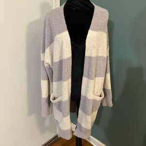 Weekends everyday Striped Open-Front Cardigan Sweater size small